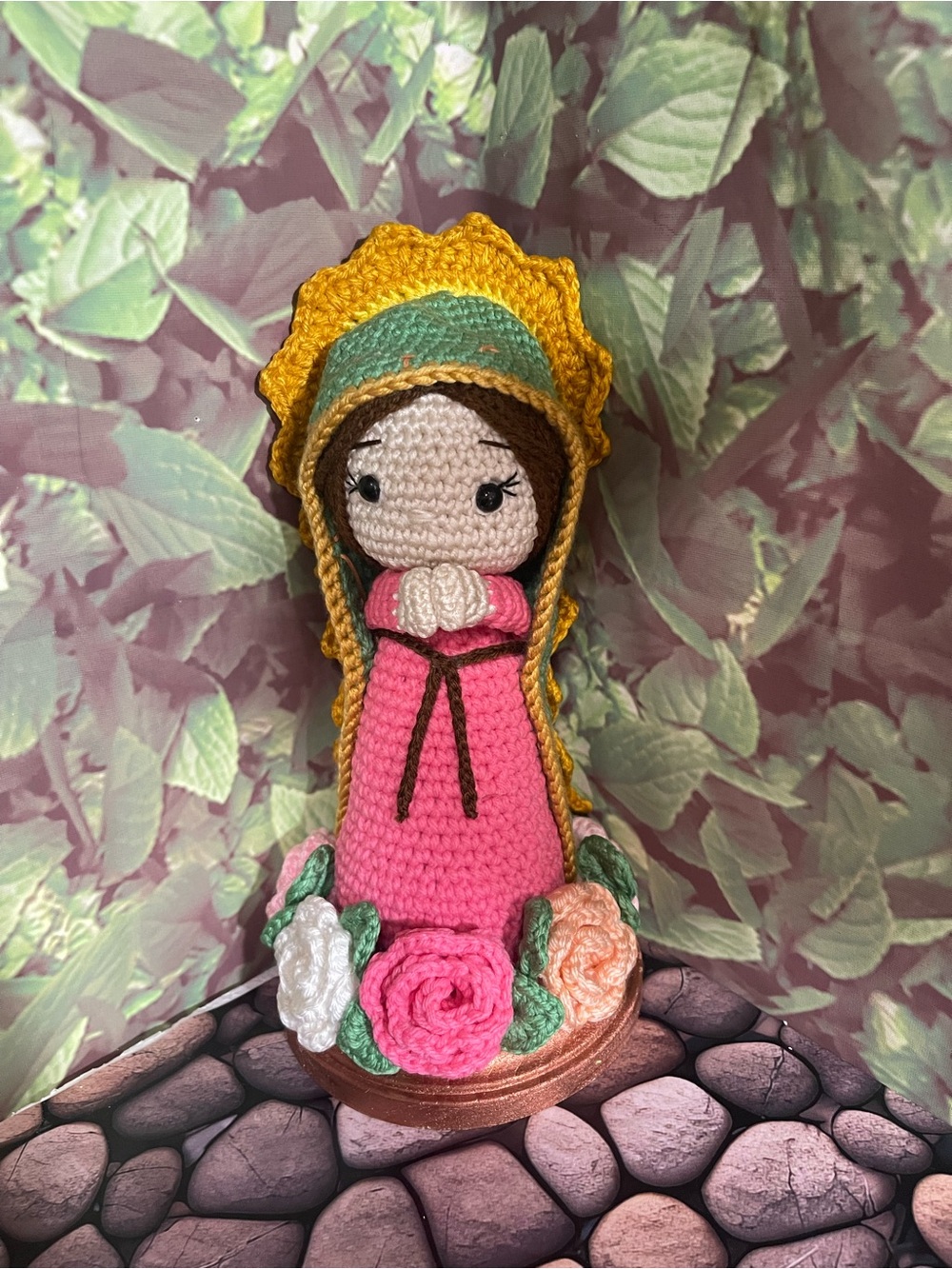 Handmade Pink Crochet Hair Accessory Doll Accent